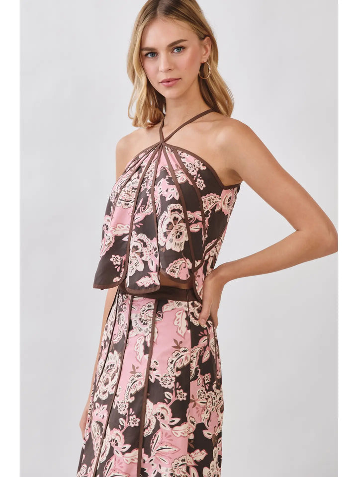 Boheme Dune Paneled Halter Top