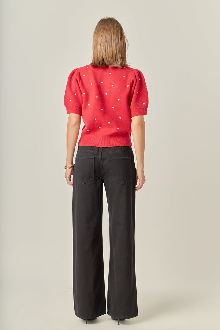 Sweet Darling Heart Knit Top