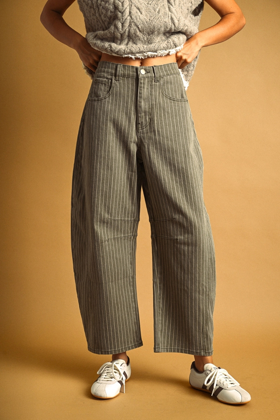 Piper Stripe Barrel Jeans