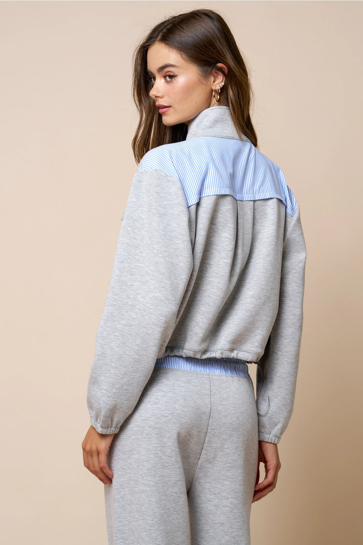 Classic Zip Up Mock Neck Jacket