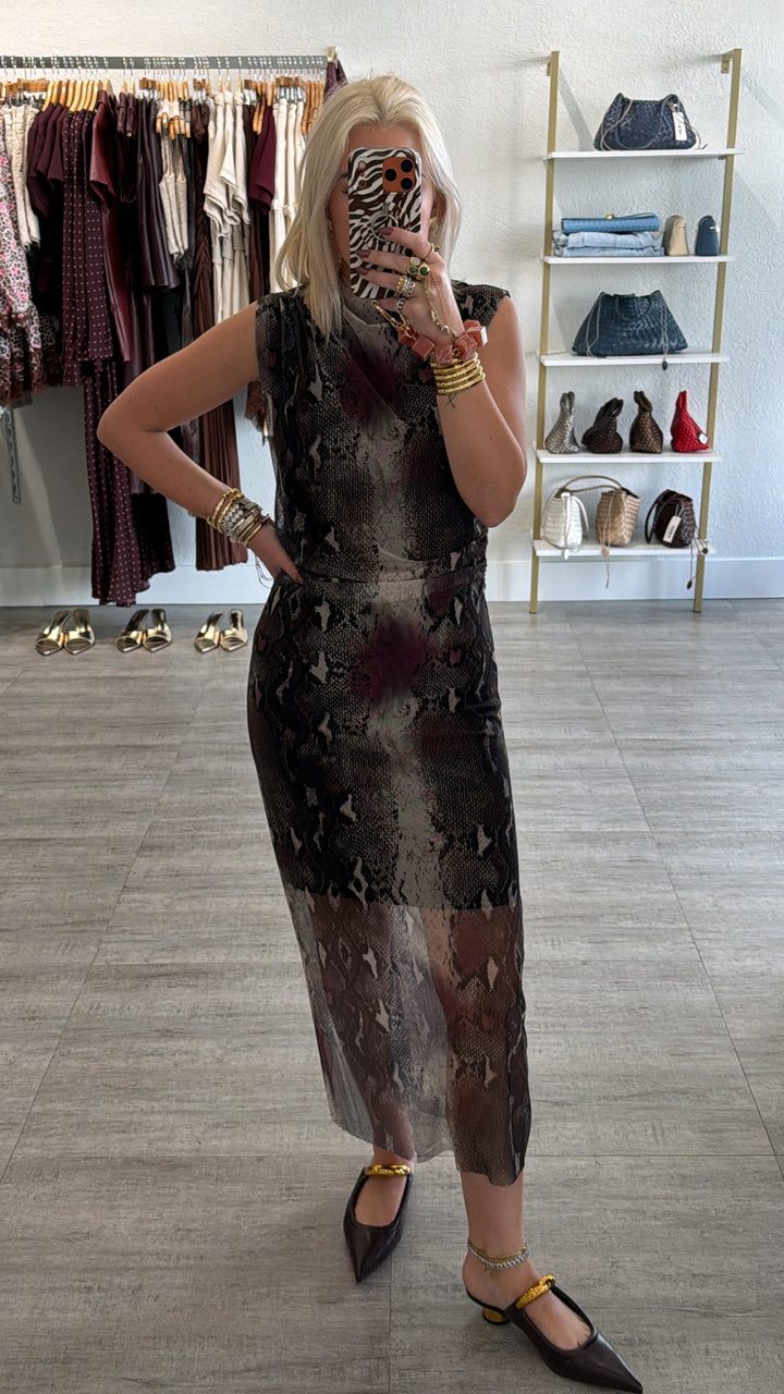 Snake Mesh Dress