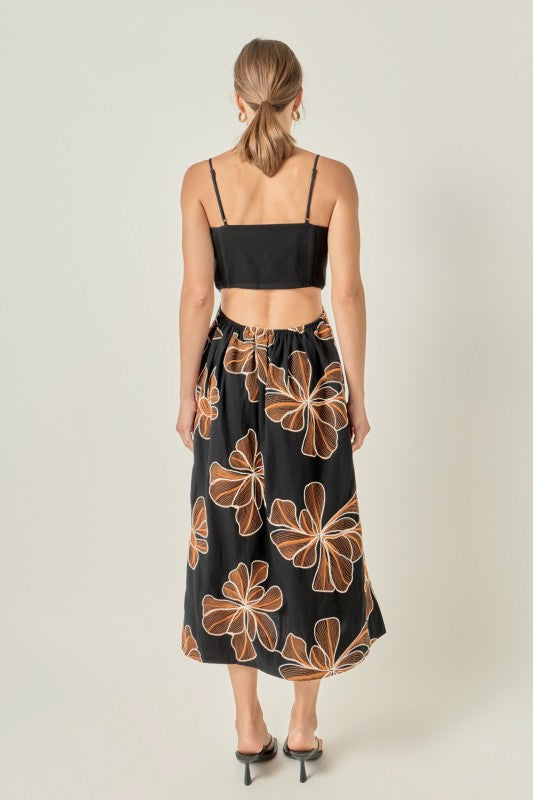 Xander Embroidered Midi Dress