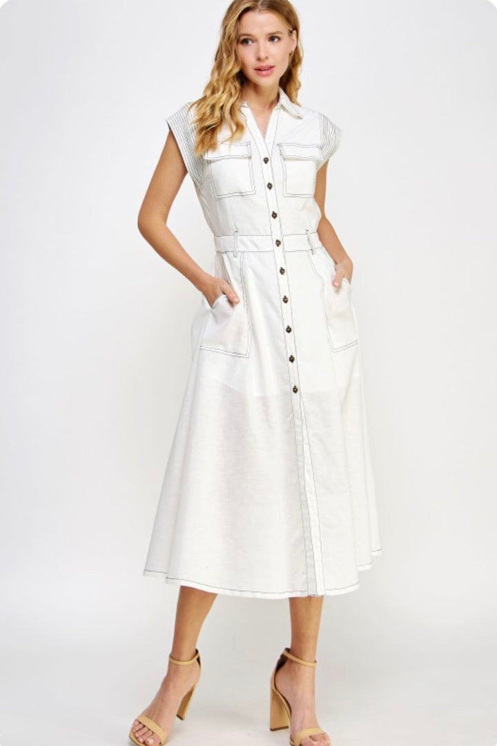 Alma Double Stitched Dress