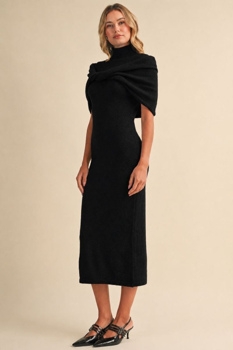 Eden Mock Neck Midi Dress