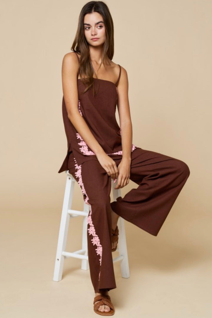 Jinnie Contrast Lace Detail Top