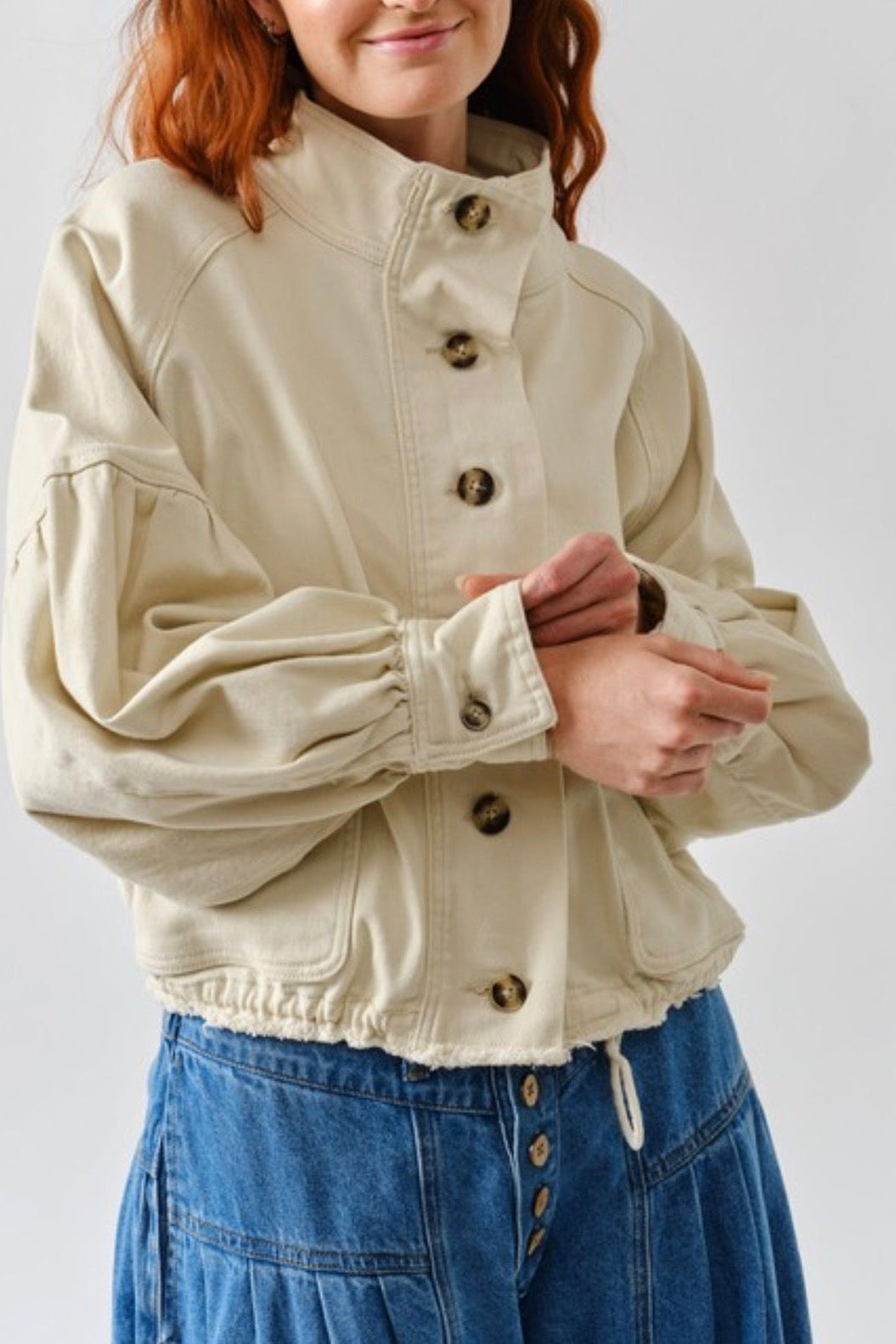 Chelsea Balloon Sleeve Drawstring Jacket