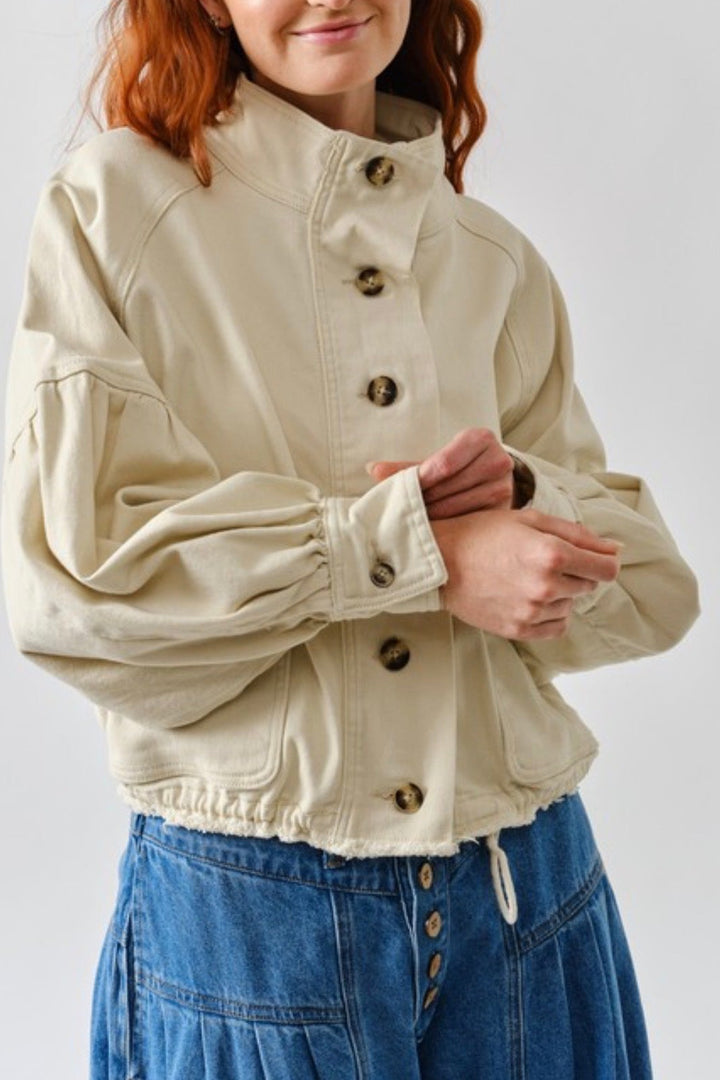 Chelsea Balloon Sleeve Drawstring Jacket