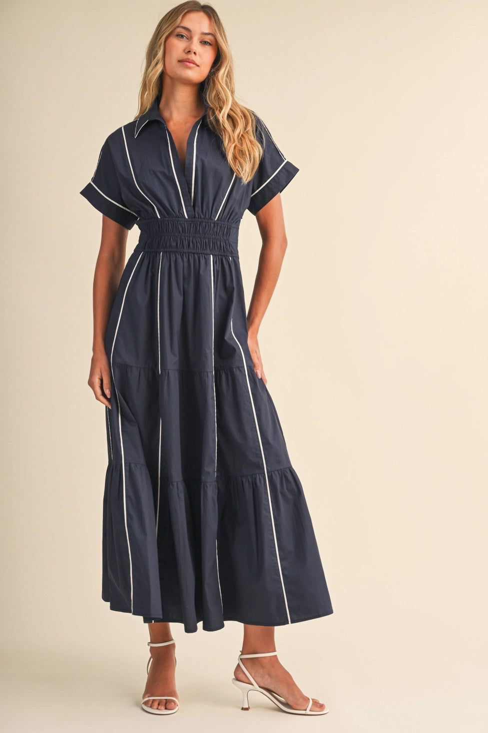 Azriel Smocked Waist Maxi Dress