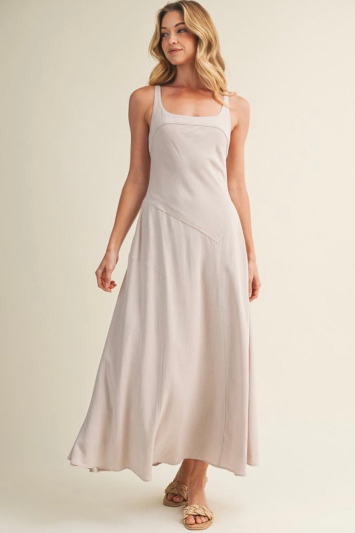 Sandra Square Neck Detail Maxi Dress