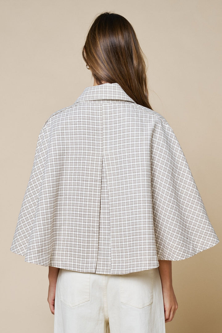 James Collared Poncho Top