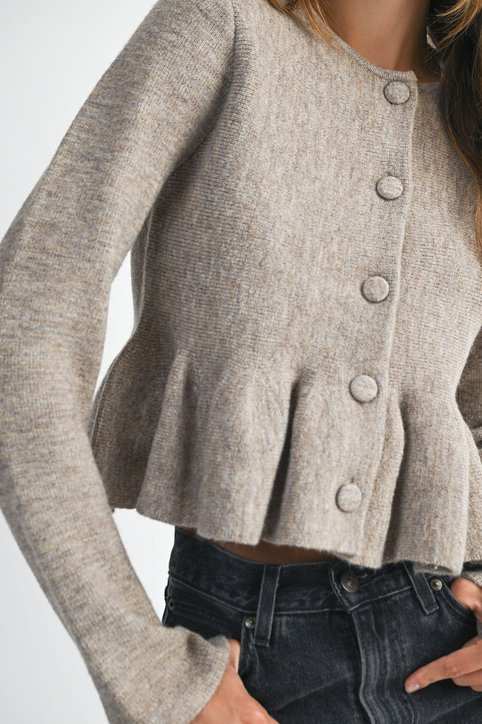 Sugar Honey Peplum Knit Jacket