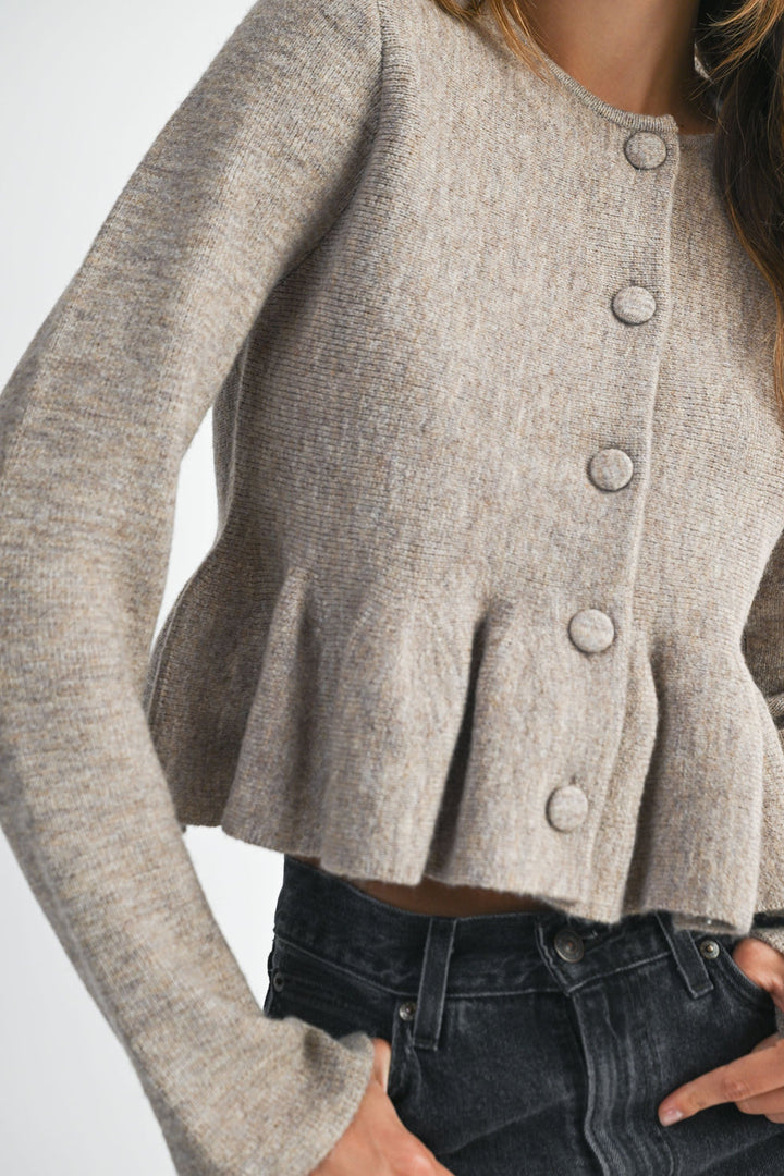 Sugar Honey Peplum Knit Jacket