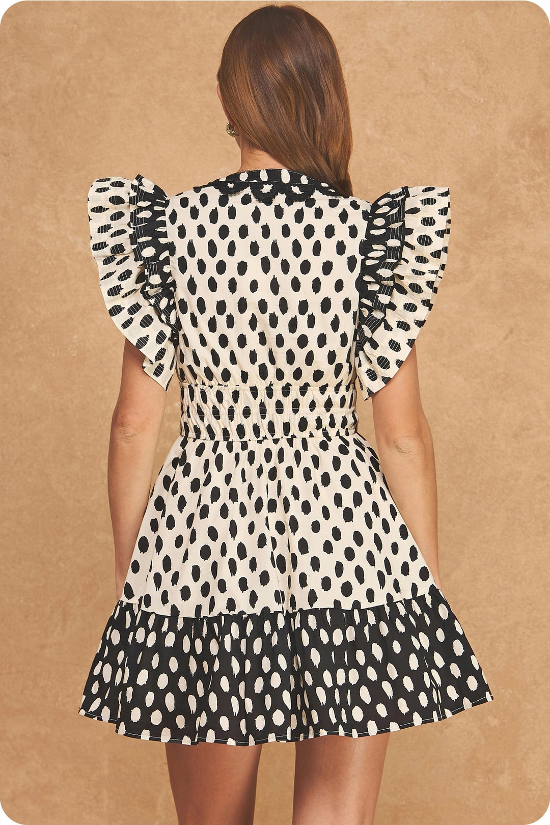 Ellie Abstract Ruffle Mini Dress