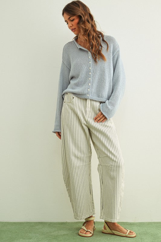 Piper Stripe Barrel Jeans