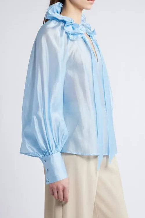 Sheer Organza Bow Top
