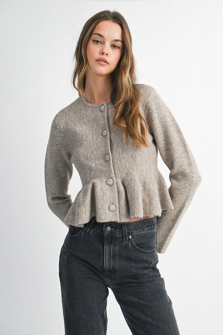Sugar Honey Peplum Knit Jacket