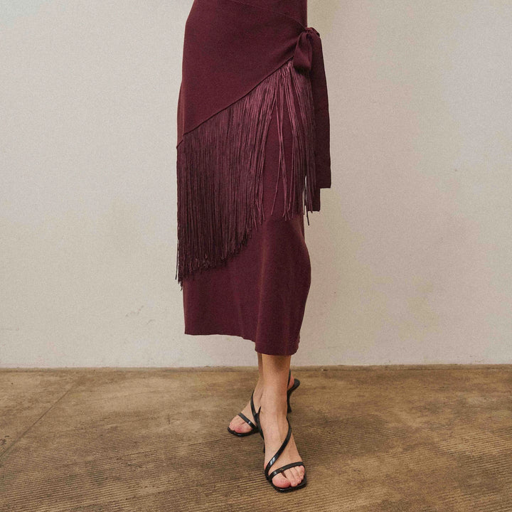 Feeling Rebellious Fringe Wrap Dress