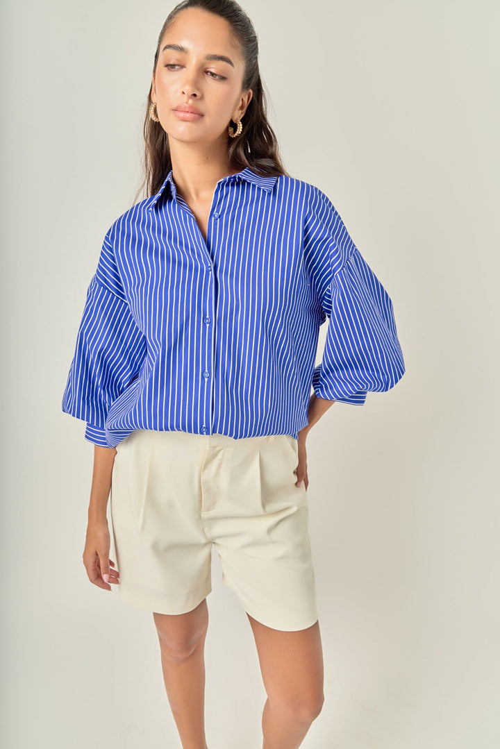 Clement Stripe Button Up Top