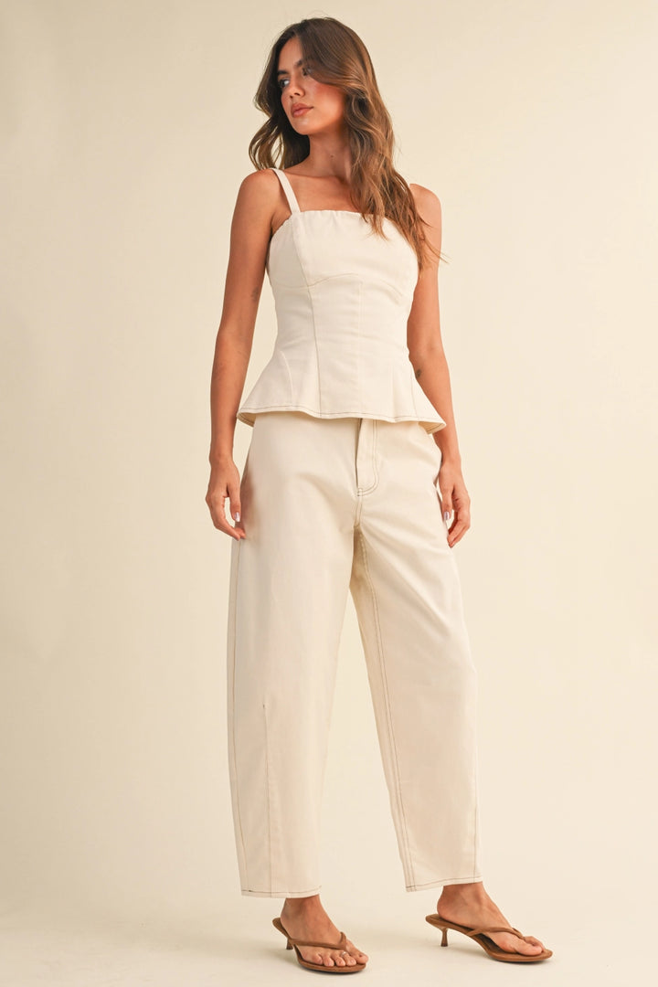 Twill Peplum Top