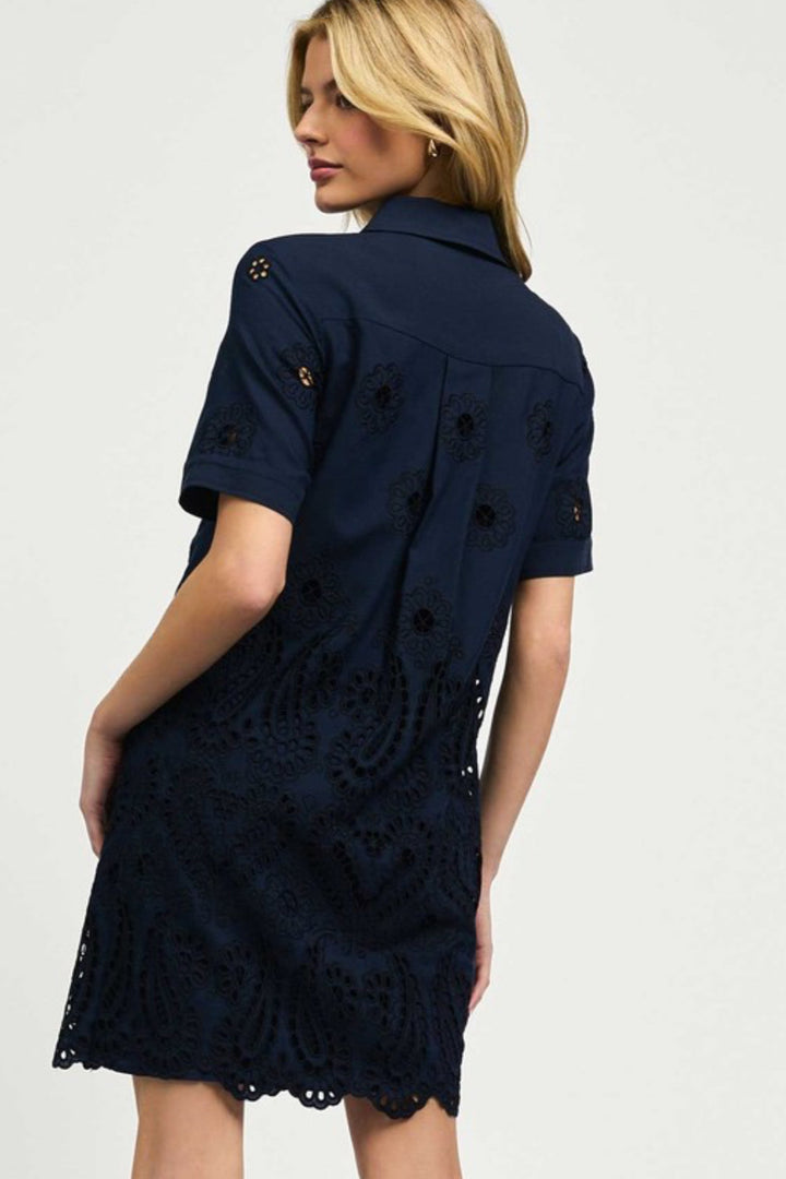 Delani Eyelet Embroidered Mini Dress