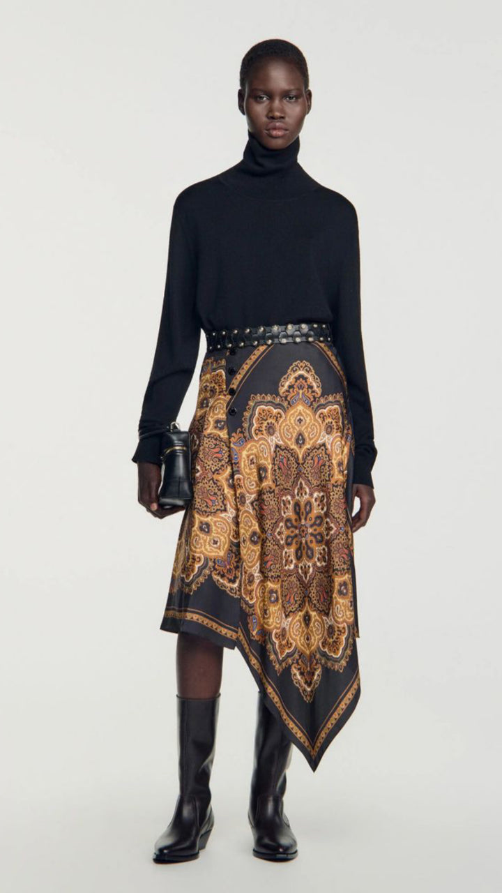 Scarf Print Skirt