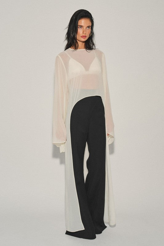 Geena High-Low Chiffon Top