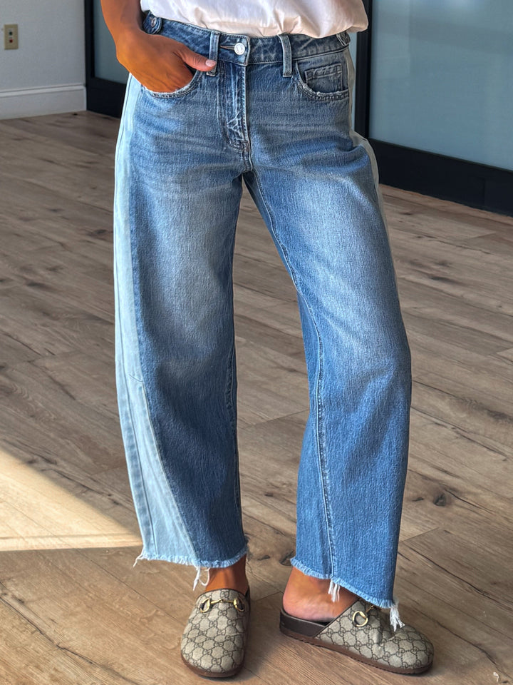 Heritage Two-Tone Barrel Jeans