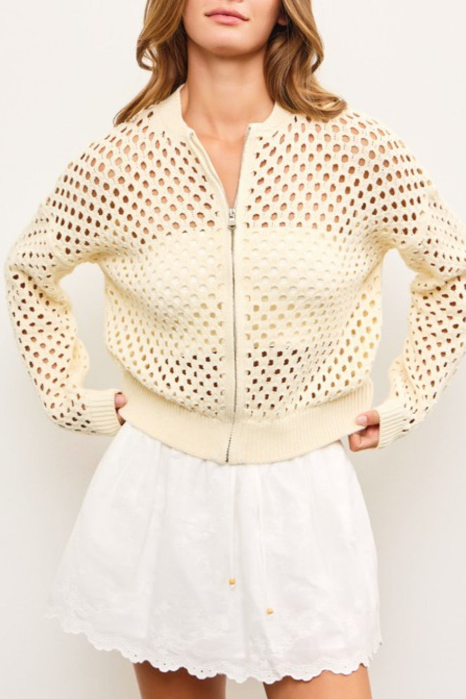 Cassy Crochet Knitted Jacket