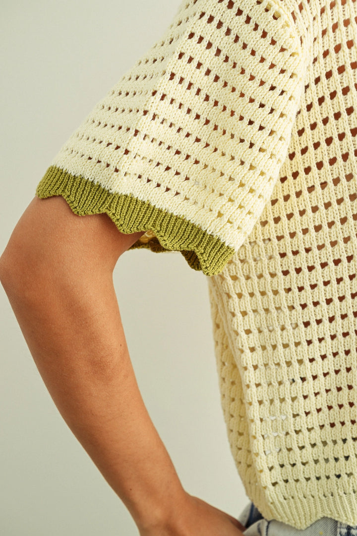 Zya Scallop Detail Knit Top