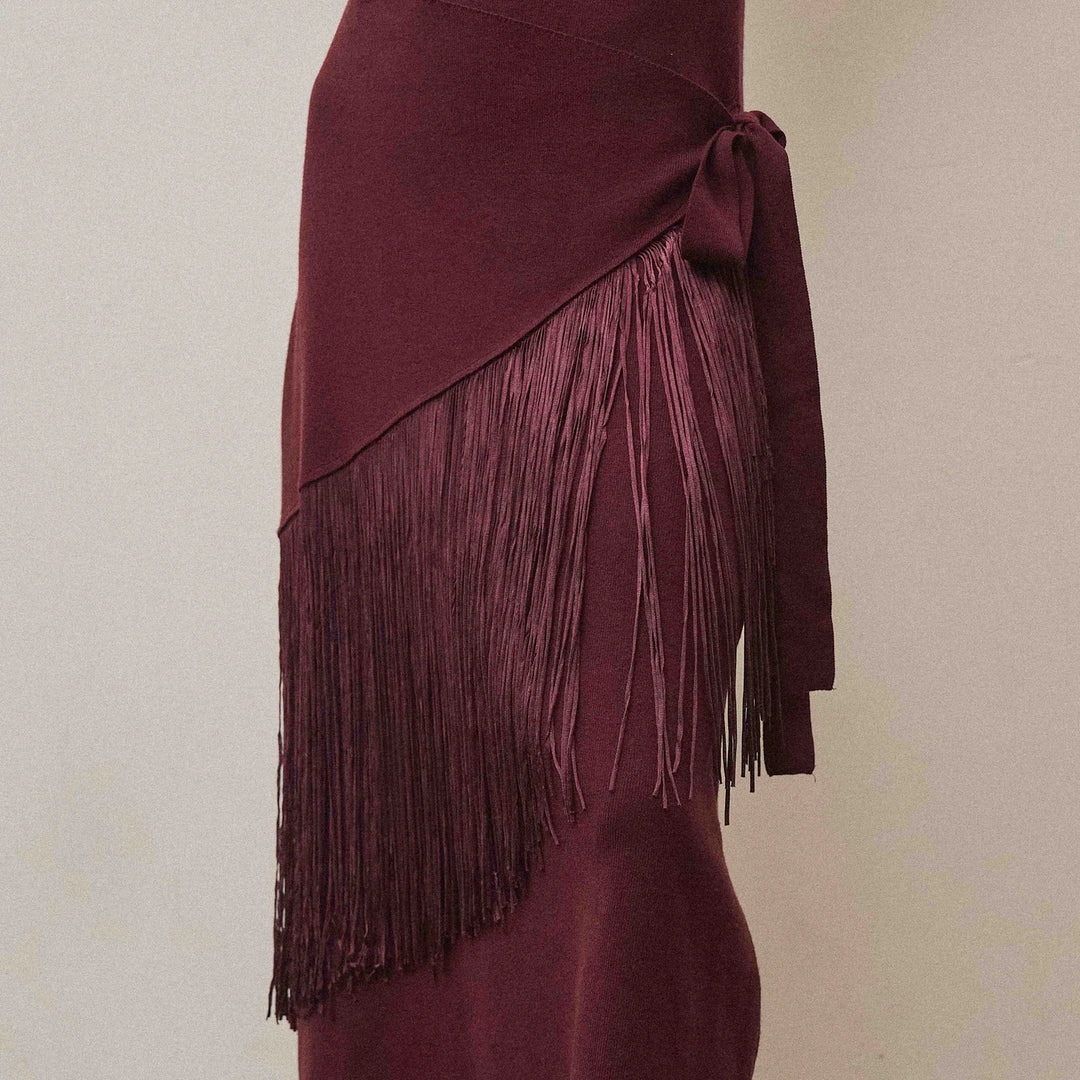Feeling Rebellious Fringe Wrap Dress