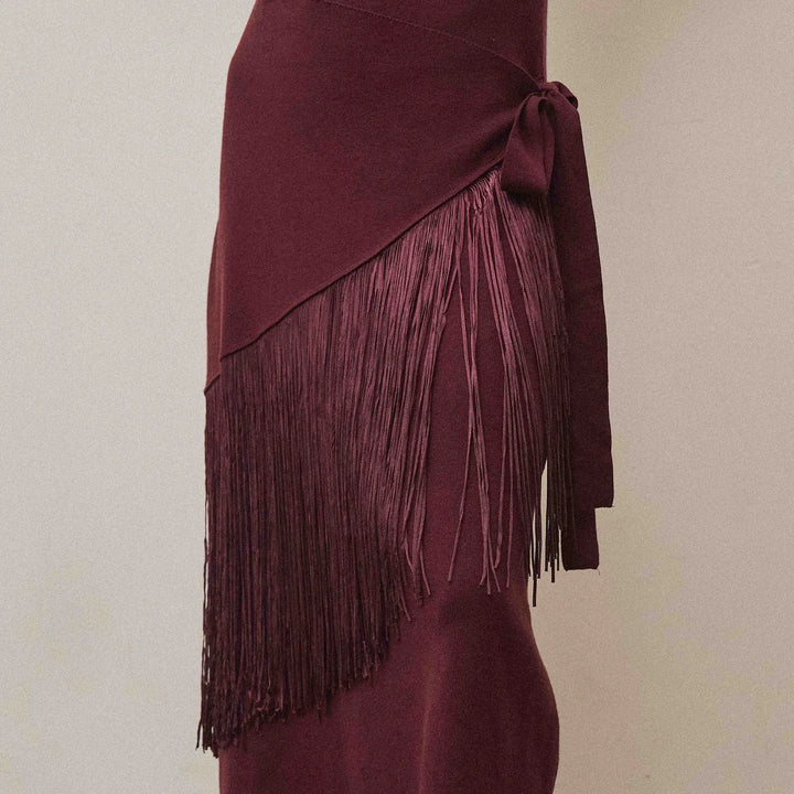 Feeling Rebellious Fringe Wrap Dress