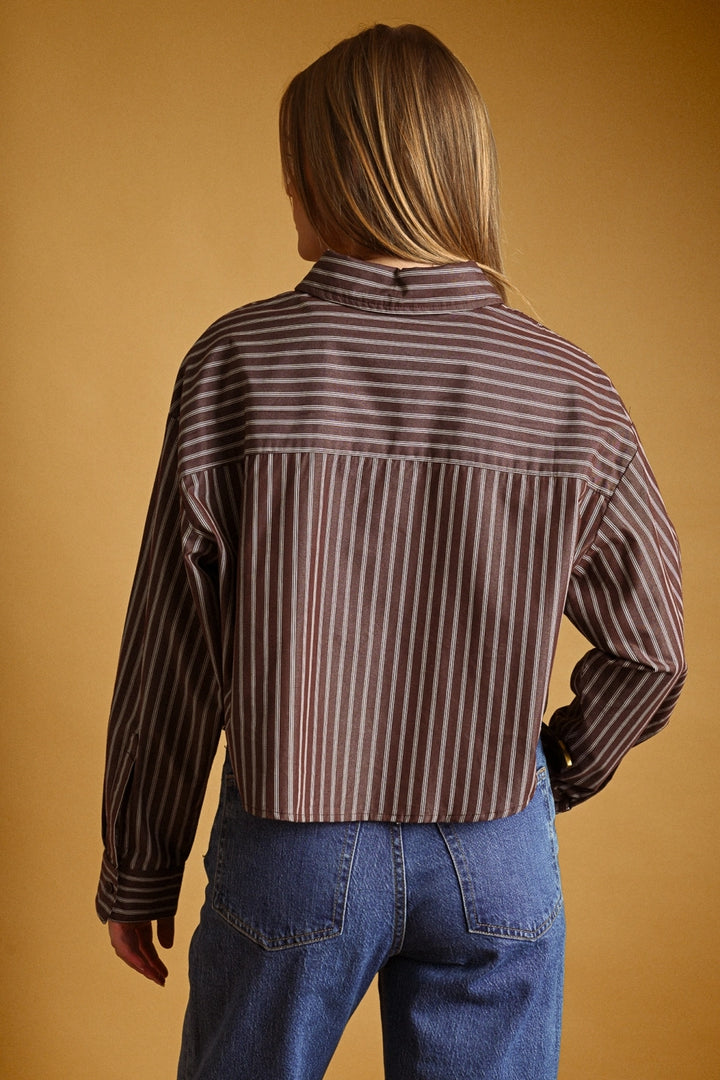 Marlan Stripe Button Up Top