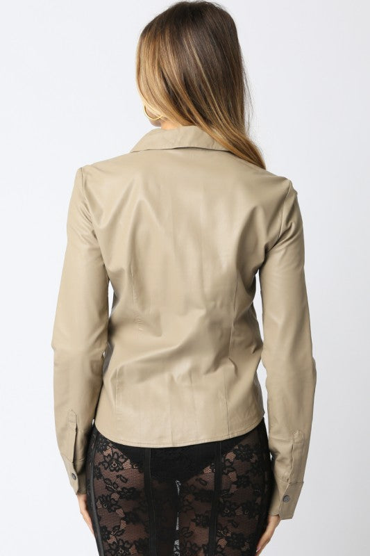Oriana Vegan Leather Top
