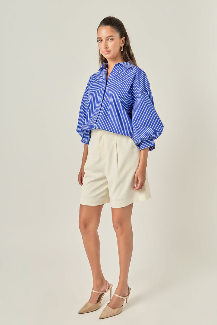 Clement Stripe Button Up Top