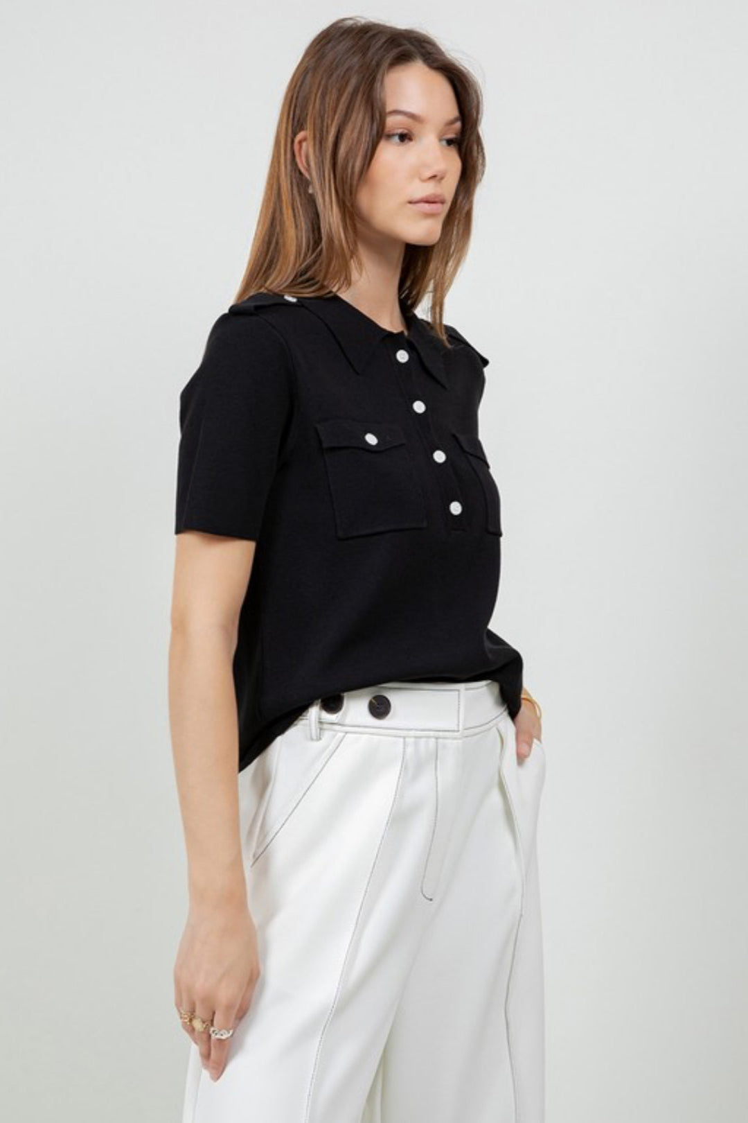 Symone Collar Tee