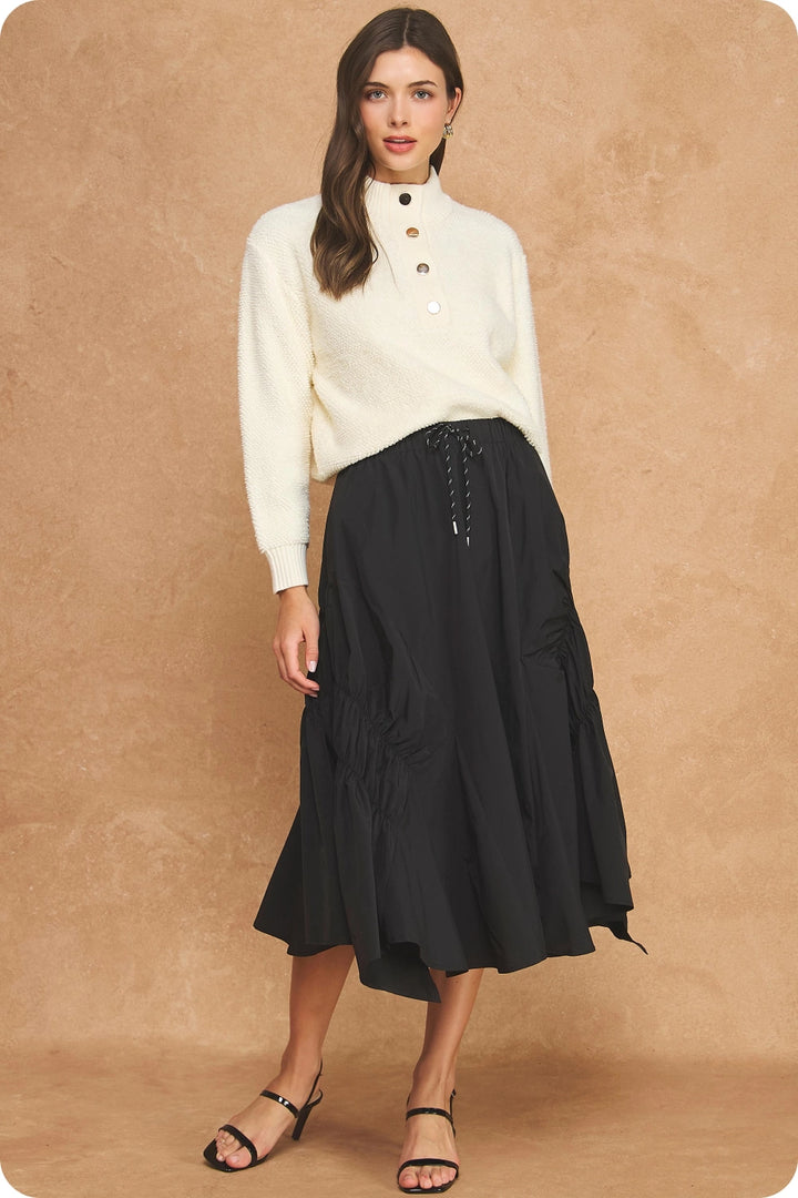 Taylor Ruched Midi Skirt