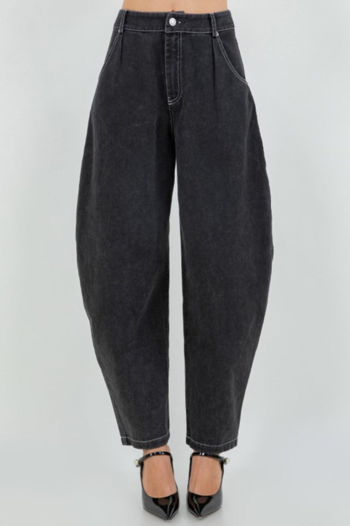 Button Up Barrel Jeans