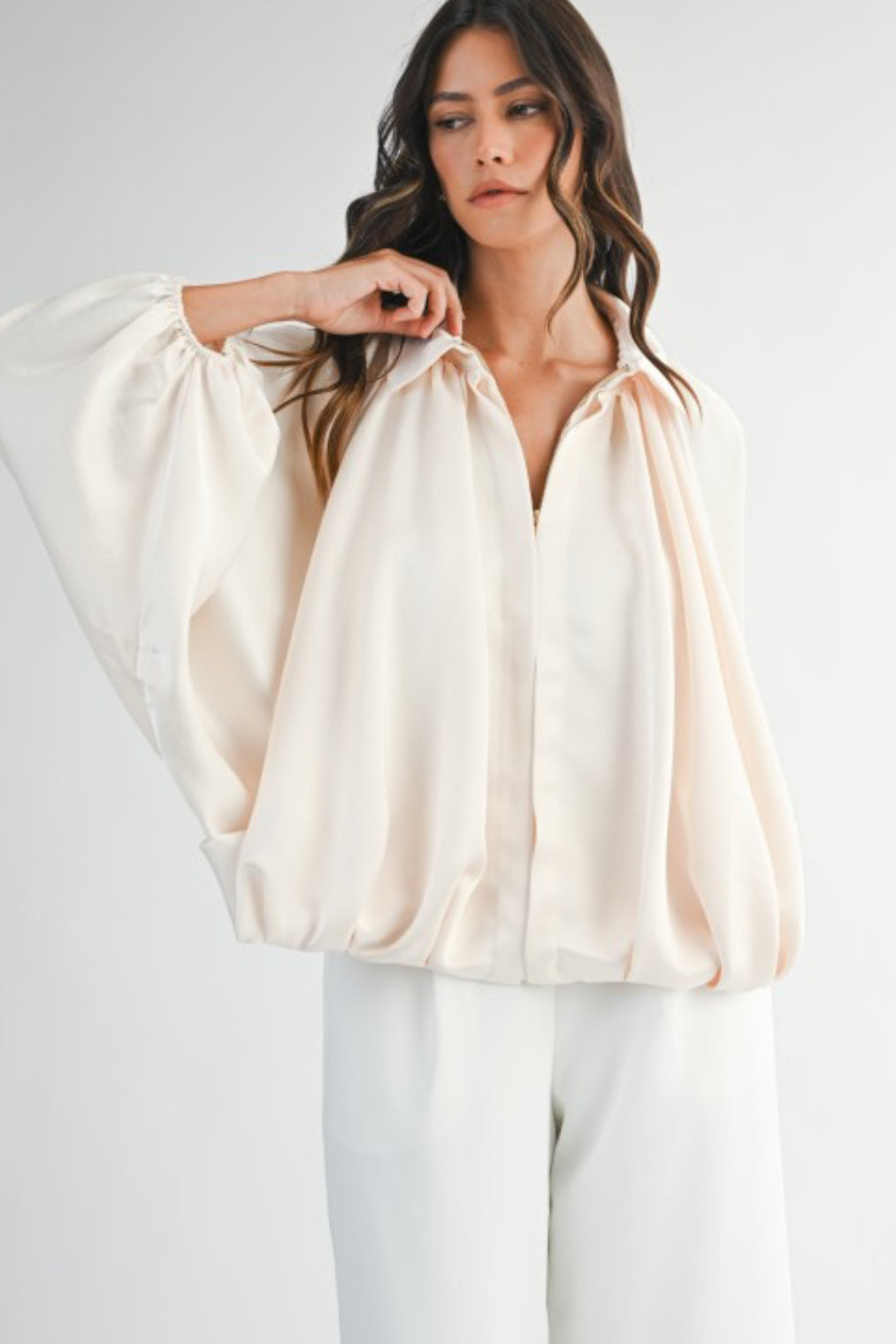 Silky Bubble Bomber Jacket