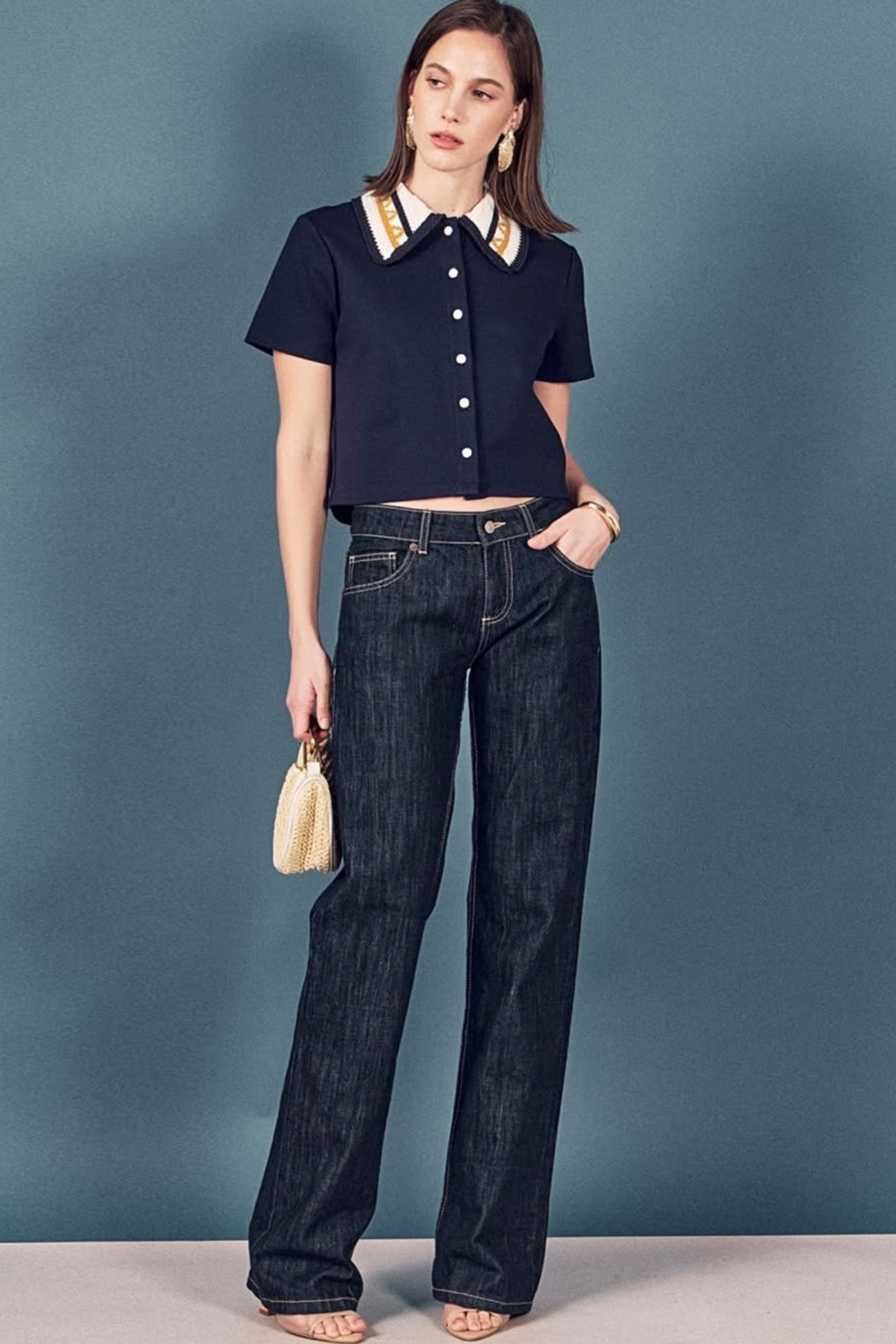 Dellie Crochet Neck Top