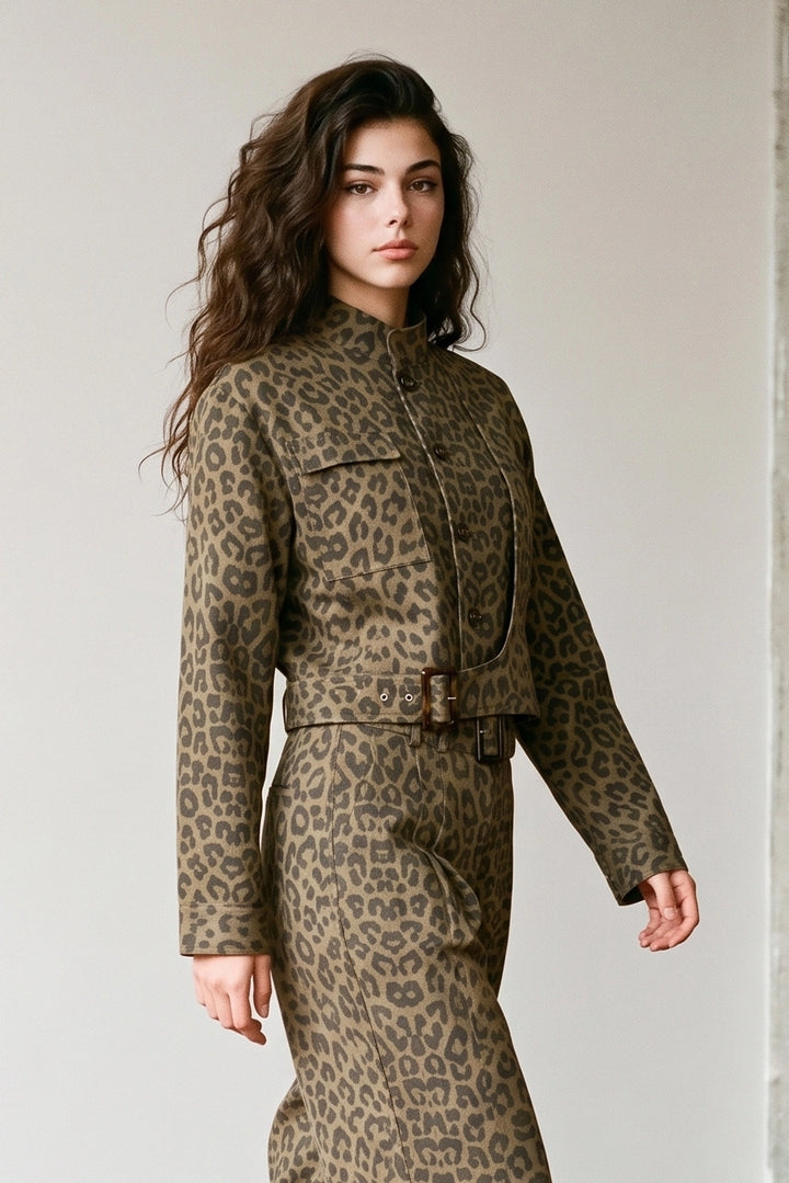 Lisa Leopard Twill Jacket