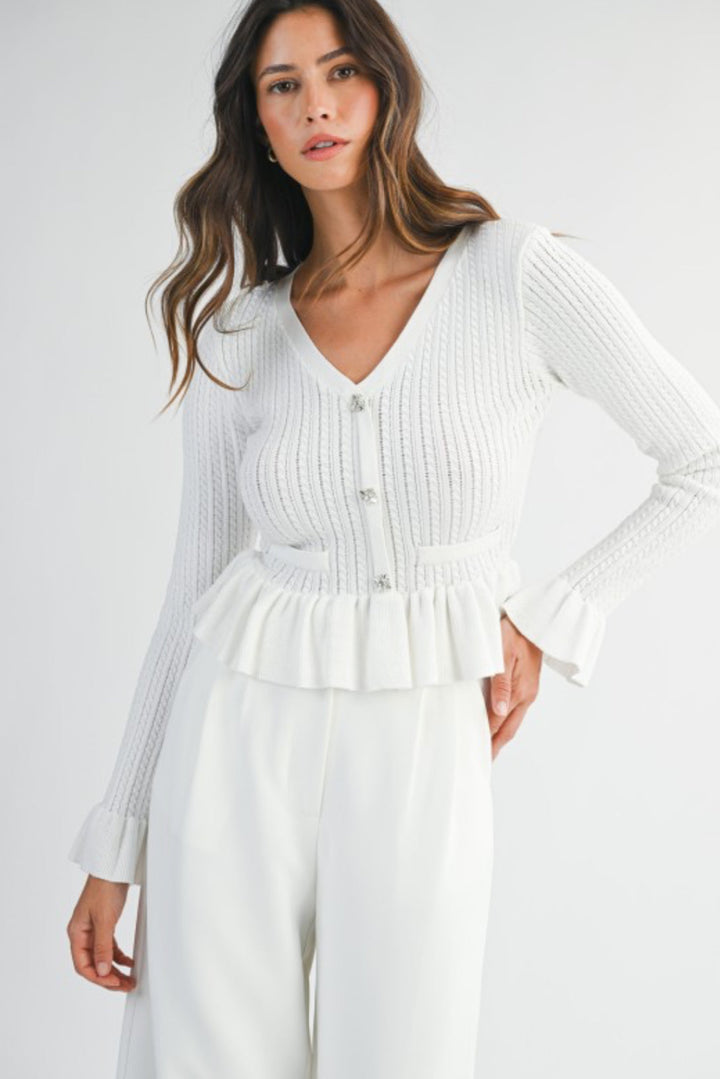 Double Date Peplum Knit Top