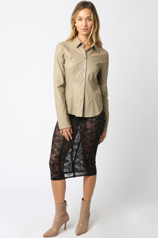 Oriana Vegan Leather Top