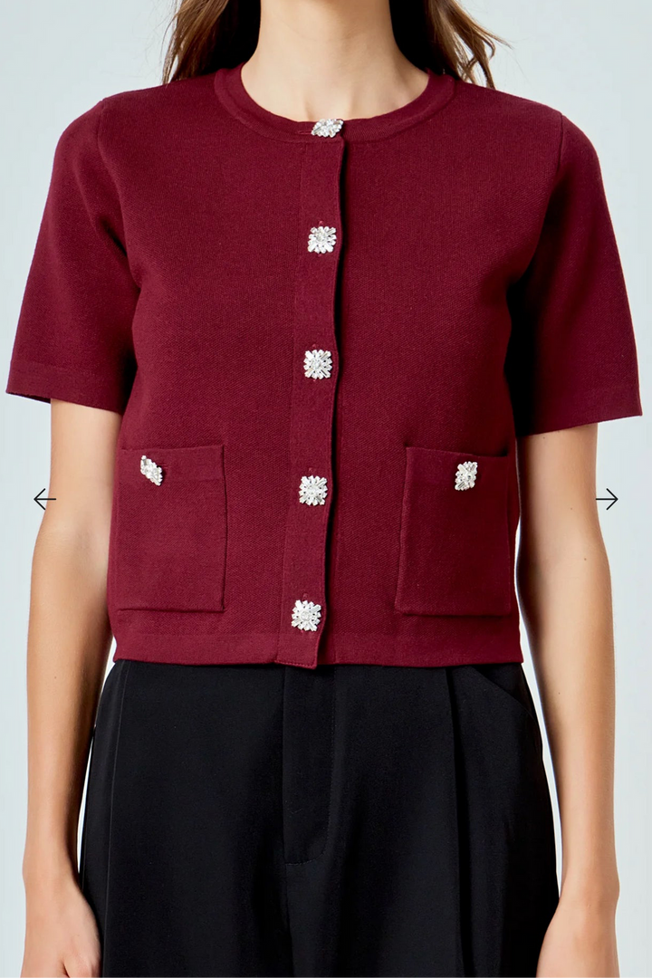 Marenne Jewel Button Cardigan