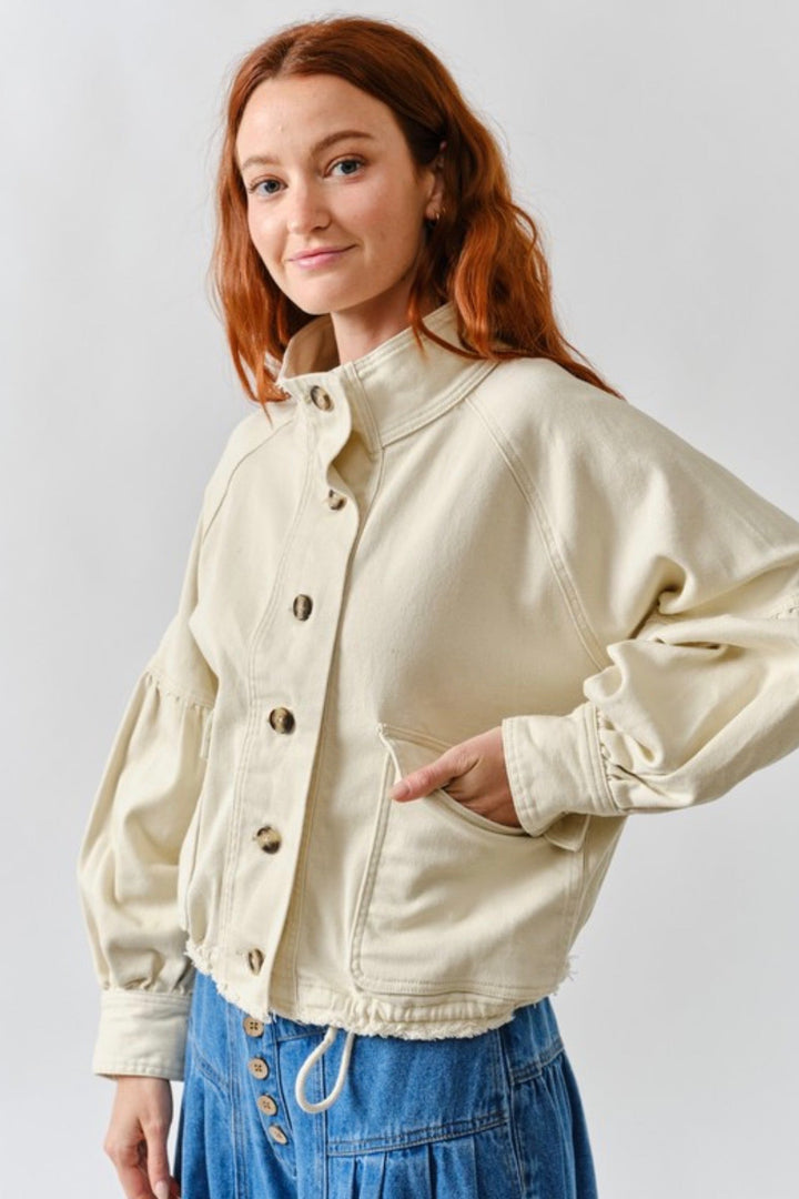 Chelsea Balloon Sleeve Drawstring Jacket