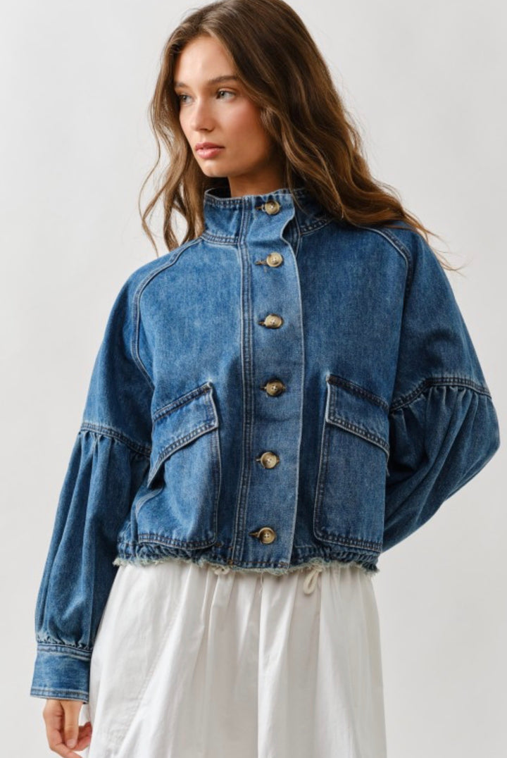 Chelsea Balloon Sleeve Drawstring Jacket