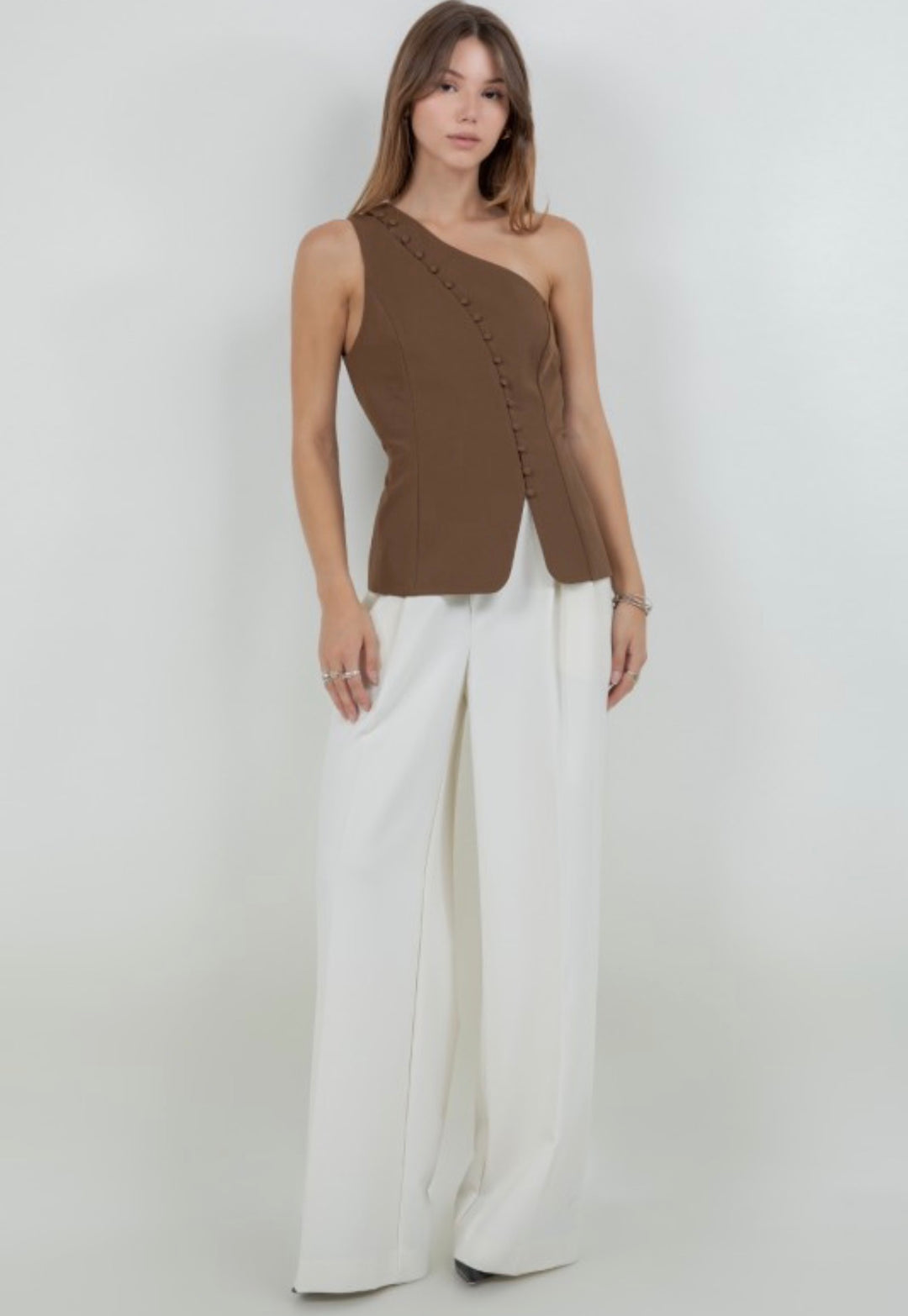 Magnolia Button Assymetrical Top