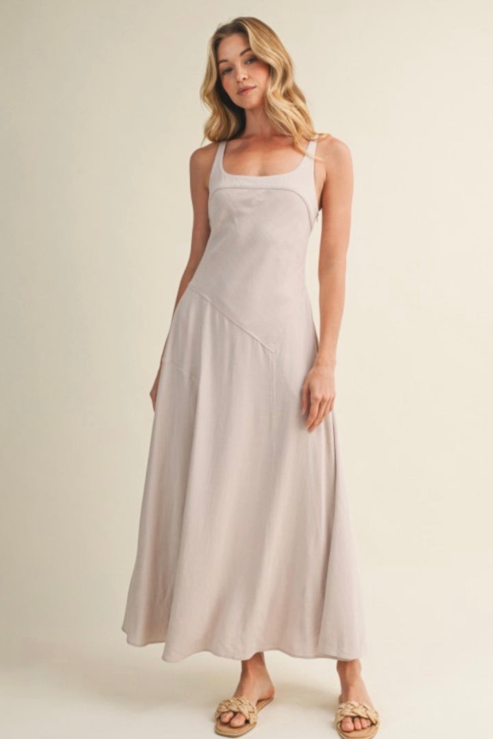 Sandra Square Neck Detail Maxi Dress