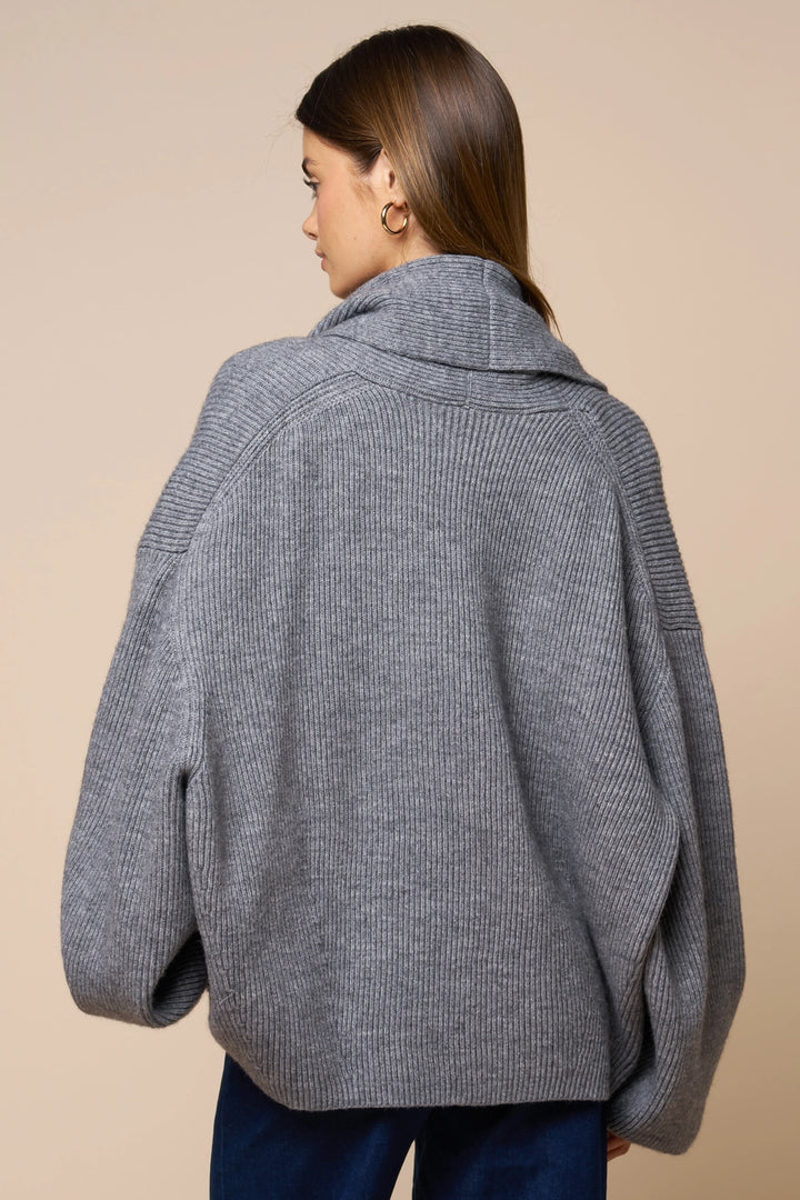 Huston Shawl Collar Wrap Knit Cardigan