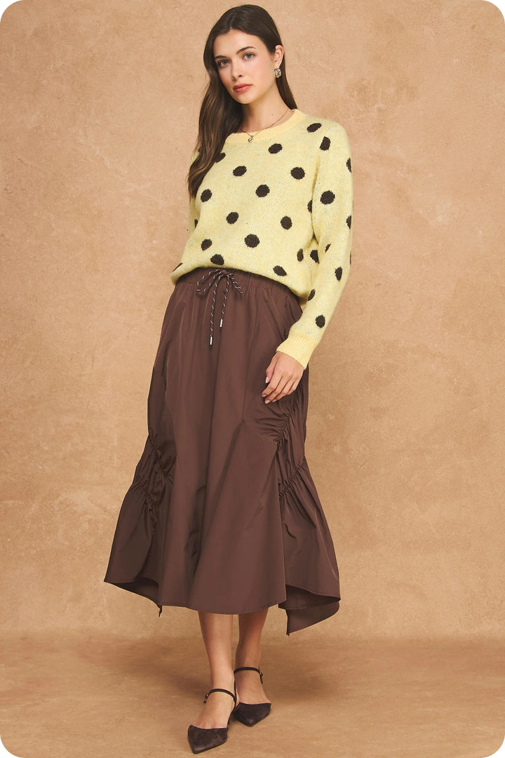 Taylor Ruched Midi Skirt