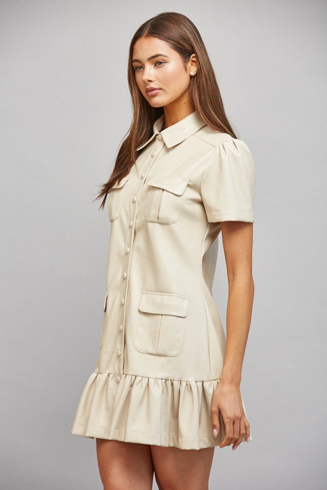 Velora Vegan Leather Mini Dress